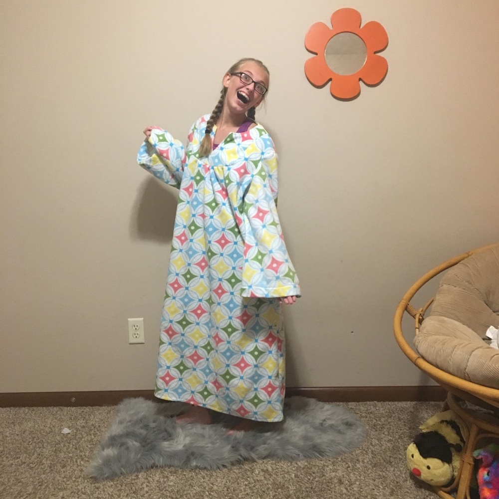 Long sleeve winter night gown